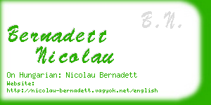 bernadett nicolau business card